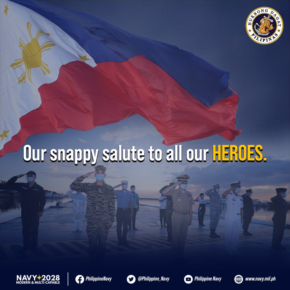 SALUTE | The PH Navy &amp; <a href="/HERO_Phils/">HERO Foundation, Inc</a> are one w/ our #maritime nation in celebrating the #NationalHeroesDay2022. Let us take a moment to reflect on the sacrifices of those who fought for our country's independence.

#NationalHeroesDay  
#ModernandMultiCapablePHNavy
#AFPyoucanTRUST
