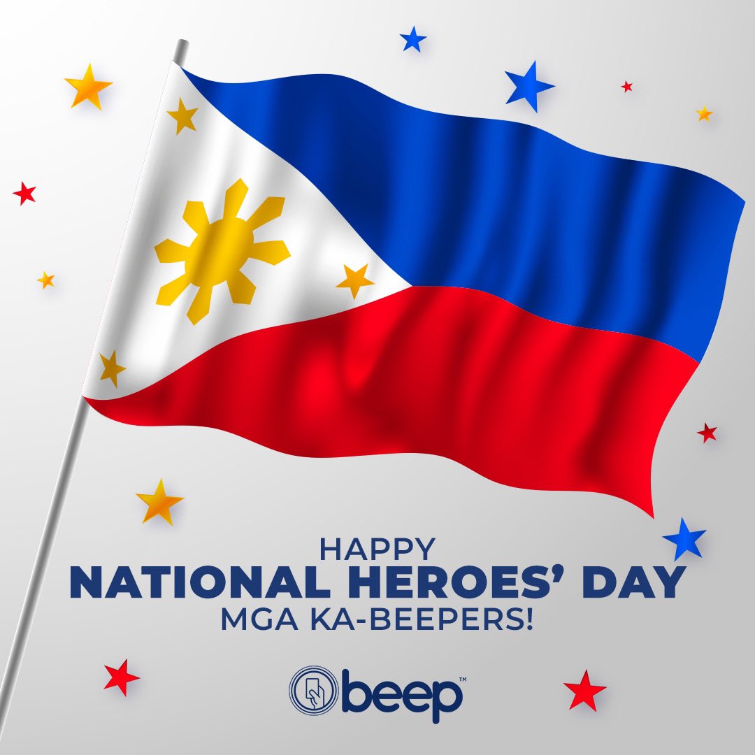 beep_card's tweet photo. Saludo ang beep™ sa lahat ng nagpamalas ng kanilang katapangan at pagmamahal sa bayan! 🇵🇭
Ating isabuhay ang mga aral ng mga bayaning Pilipino, ka-beepers!
#NationalHeroesDay
#beepcardPH
#beepbusiness
#ibeepmona
#lakasngbeep https://t.co/rCj2j0hrGZ