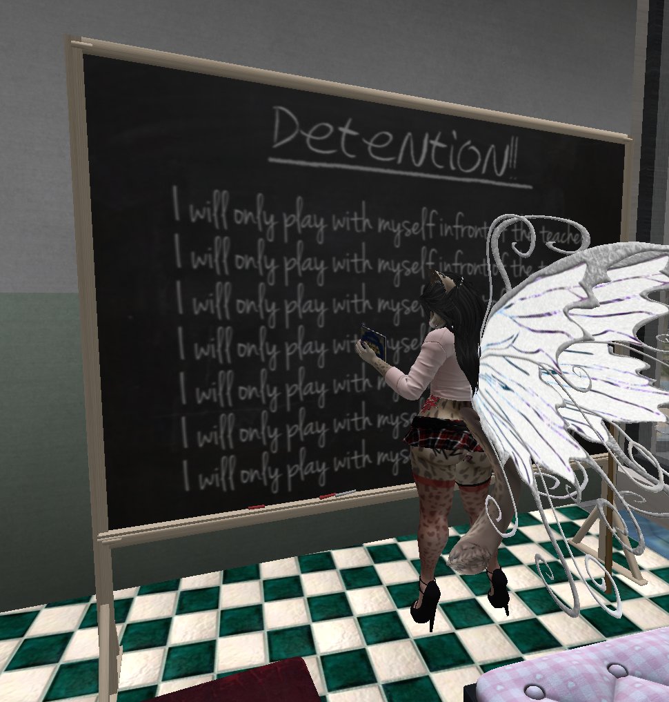 kyrellyan's tweet photo. @FelineConspirSL 
It's "Back to School" night at TFC, and seems I've already landed myself in detention. @tauswitchblade may be out of town, but @ShujinTribble has stepped in to DJ, so join us at 7pm SLT and see what other trouble we can get in to!

#SecondLifeNSFW #FurryClub https://t.co/l4DksmPBzs