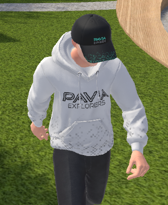 Here, at the Spatial Park in the <a href="/spatialxr/">❗DO NOT USE❗ Now @Spatial_io 🎉</a> metaverse with my clean #PaviaExplorers merch! I got the 5 hoodies but the white one is my favourite without doubts! I love it! 😊 
Thank you <a href="/Pavia_io/">Pavia</a> for this incredible suitables for just 4 ADA