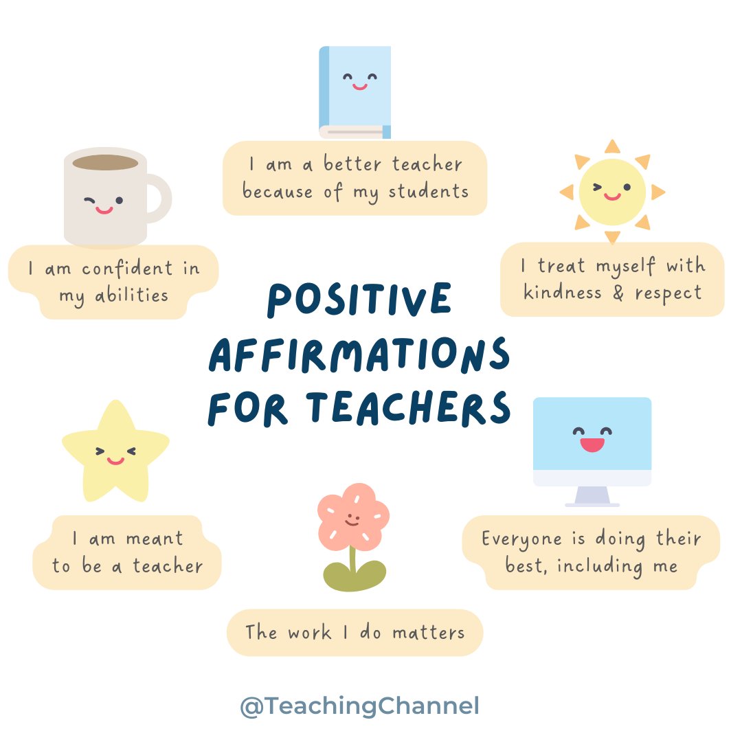 Some positive teacher affirmations as you settle into the school year!❤️