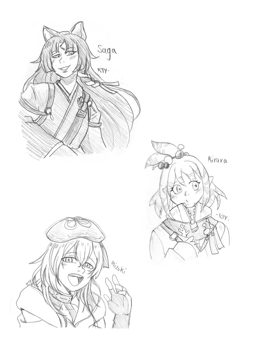KTY_draws's tweet photo. Hi!! Here's another batch of sketches (75/100). We have Saga, Kirara, Mizuki, Vigna, Robin and Roberta.
.
.
.
#Arknights #Operators #sketch #daily #saga #kirara #Mizuki #vigna #robin #roberta #100operatorschallenge #dailysketch #kty https://t.co/2mjNxFwTAm