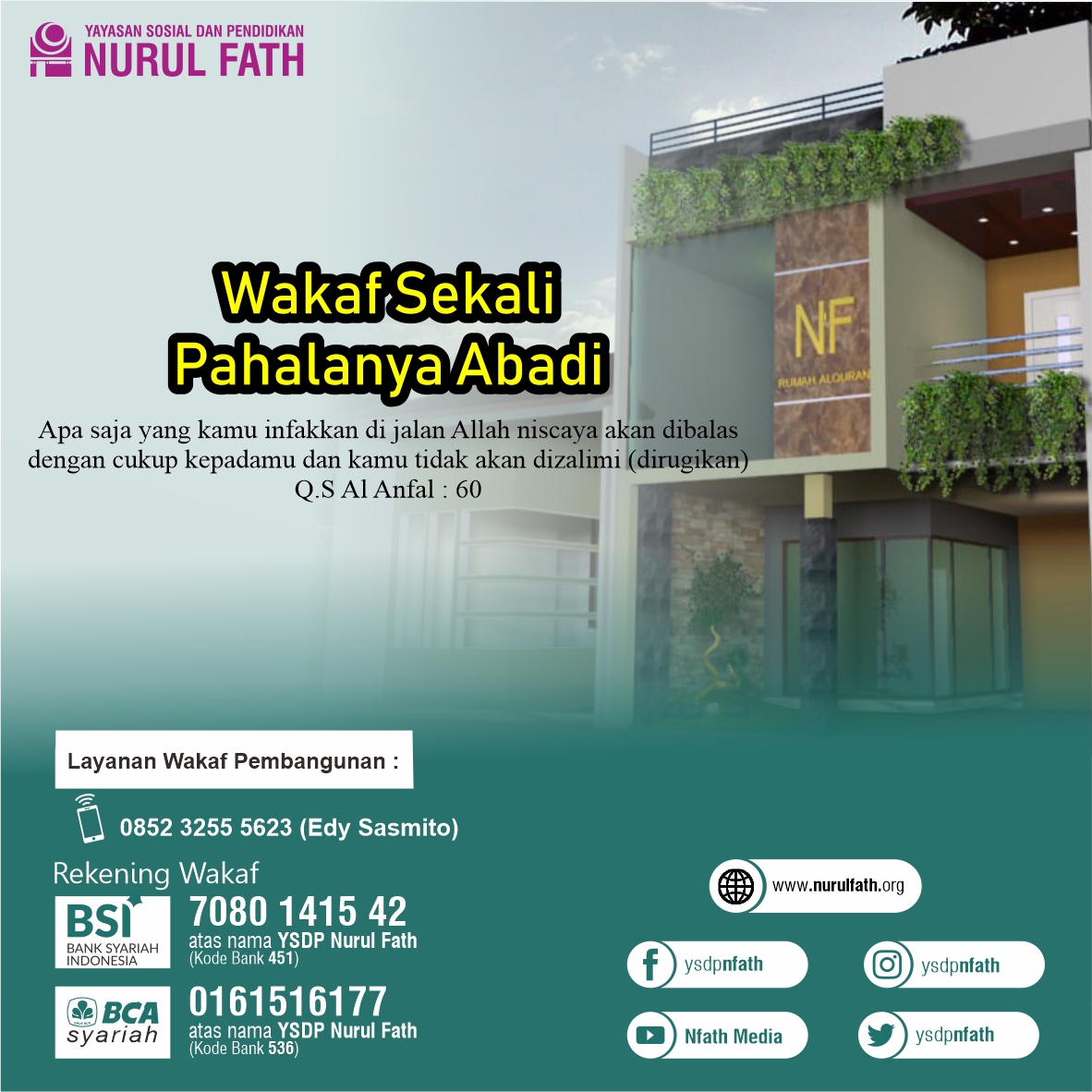 Antoni_alfath's tweet photo. WAKAF DISEBUT SEDEKAH JARIYAH.......
mari ikut mendukung Pembangunan 
Rumah Qur’an nurul fath
Mulai dengan, Donasi dari Rp 50 Ribu.

𝗜𝗻𝗳𝗼𝗿𝗺𝗮𝘀𝗶
0852 3255 5623
𝙀𝙙𝙮 𝙎𝙖𝙨𝙢𝙞𝙩𝙤

#wakaf #sedekahjariyah #rumahquransidoarjo #ysdpnfath #wakafpembangunanan #sedekahsidoarjo https://t.co/PIdVvk6uuP
