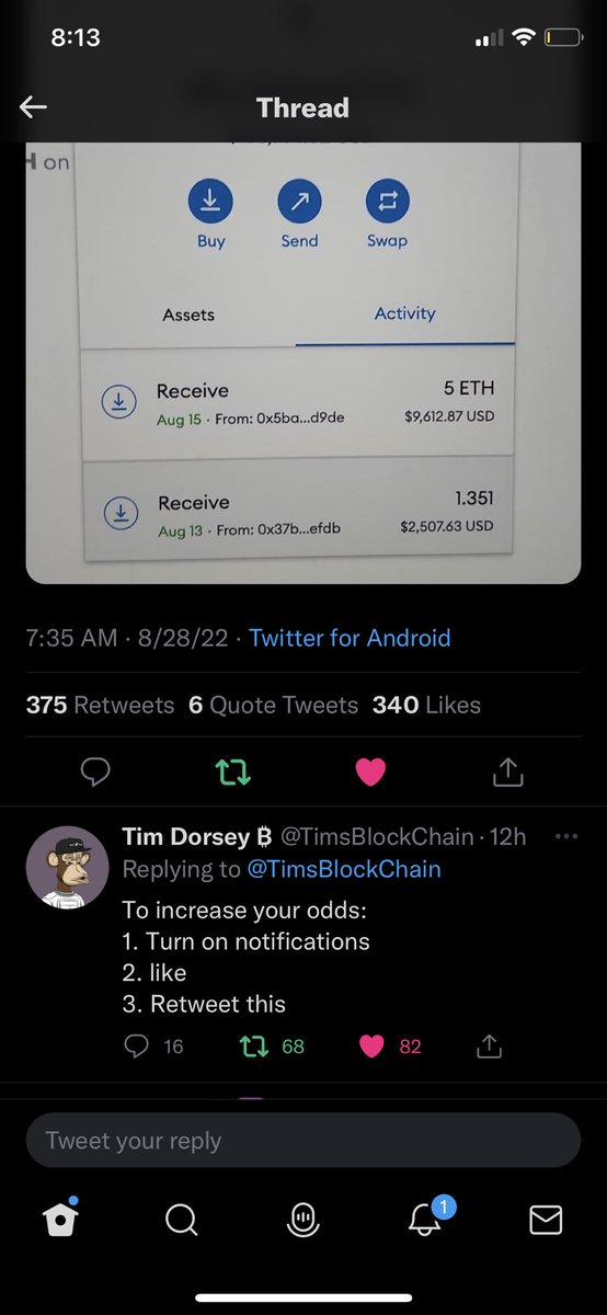 zbreault77's tweet photo. @TimsBlockChain Done https://t.co/vcDAp7Cjdn