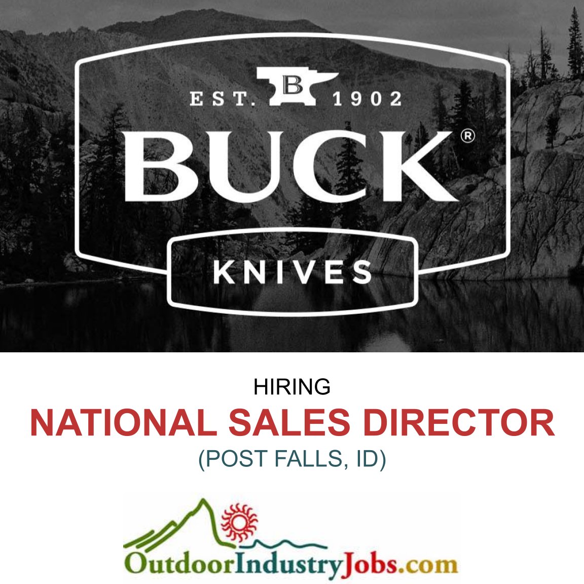 hunting_jobs's tweet image. Apply Here: outdoorindustryjobs.com/JobDetail/GetJ…

#outdoorindustryjobs #buckknives #buckknife #knifejob #huntingknife #huntingknives #knifejunkie #knifesales #knifesalesdaily #knives #sales #salesjob #salesmanager #hiringsales #nationalsalesdirector #salesdirector
@edgeofalegend