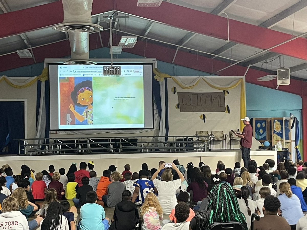 rankintpsd's tweet photo. Rankin Elementary welcomed a very special guest for our Rankin’s Read Aloud on Friday! Matt Wyatt-a former MS State football quarterback- read the book The Day You Begin!🤩 #seeingstars #tpsd https://t.co/1lezLcLlRO