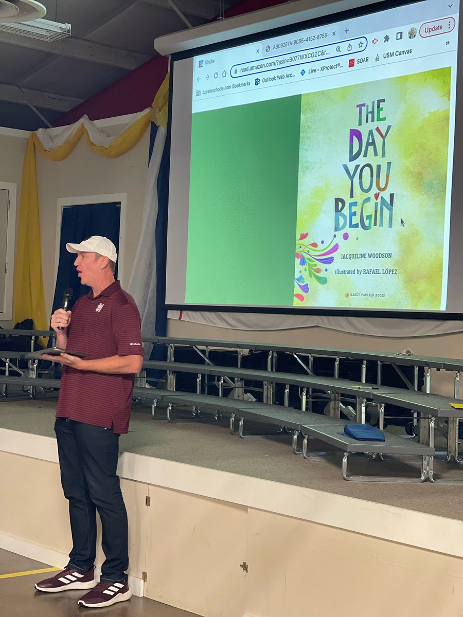 rankintpsd's tweet photo. Rankin Elementary welcomed a very special guest for our Rankin’s Read Aloud on Friday! Matt Wyatt-a former MS State football quarterback- read the book The Day You Begin!🤩 #seeingstars #tpsd https://t.co/1lezLcLlRO