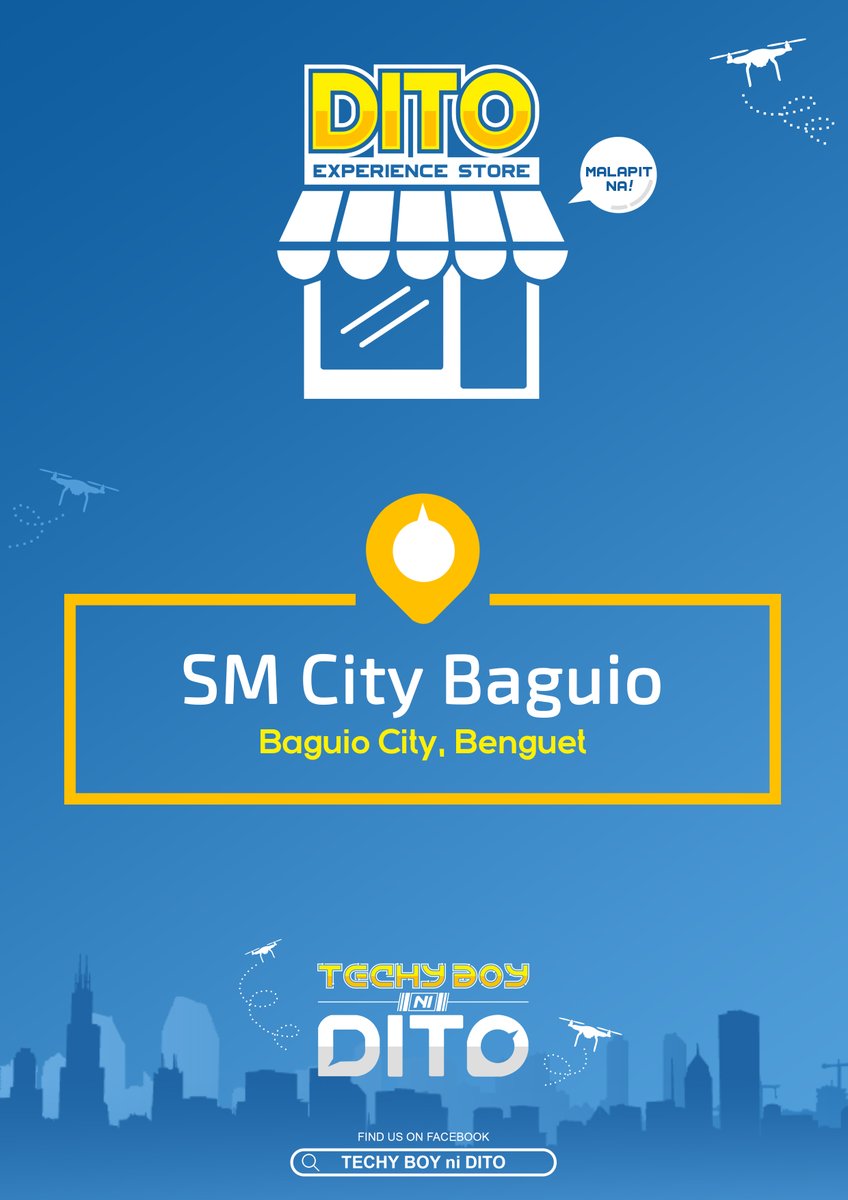 techyboynidito's tweet photo. UPCOMING DITO EXPERIENCE STORE

Get ready mga ka-DITO because DITO Experience Store is coming to SM CITY BAGUIO...

Link to full article -> https://t.co/hOV3khkU5R

💙💛❤️

#DITOTelecommunity #DITOkana #DITOnaTayo #kaDITO #joinkanaDITO #DITOph #DITOTelecom #DITO #TechyBoyniDITO https://t.co/zPWLQFuXCL