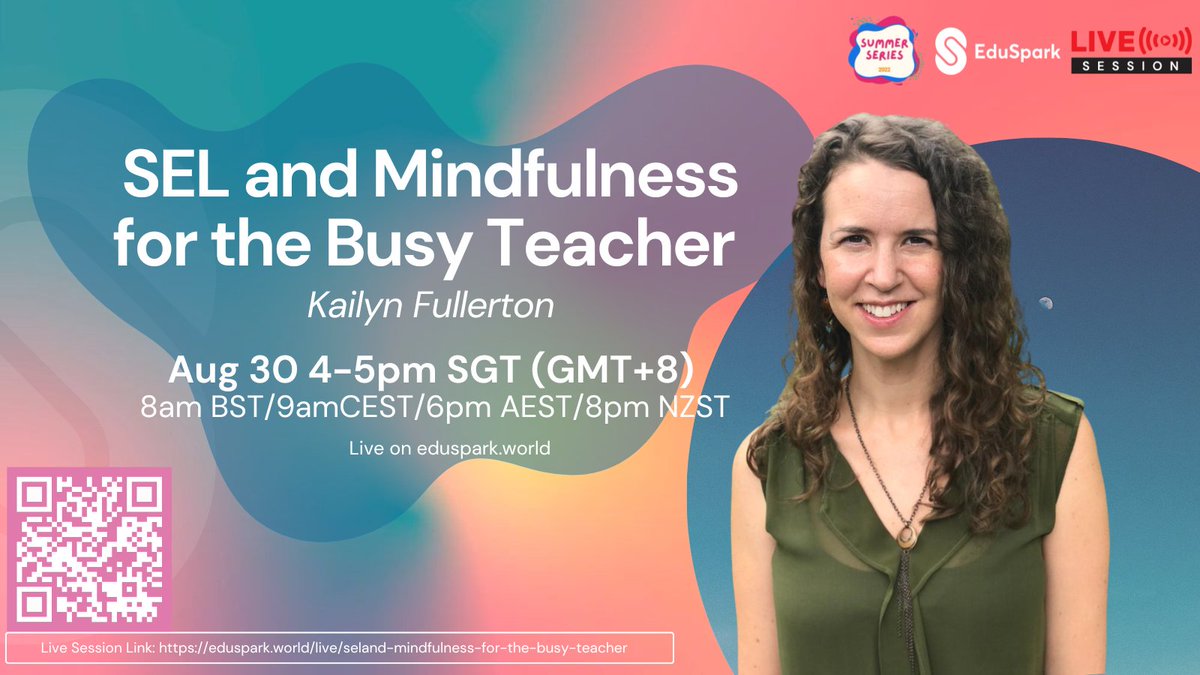 anmowat's tweet photo. Our next live chat is with the wonderful
@kaiful as we explore SEL and Mindfulness for the Busy Teacher.
Such a hot topic and such a great time of year to establish some healthy wellbeing habits for the road ahead.
#wellbeing #teacherwellbeing #edchat #SELEd #busyteachers https://t.co/pO4CO9P95E
