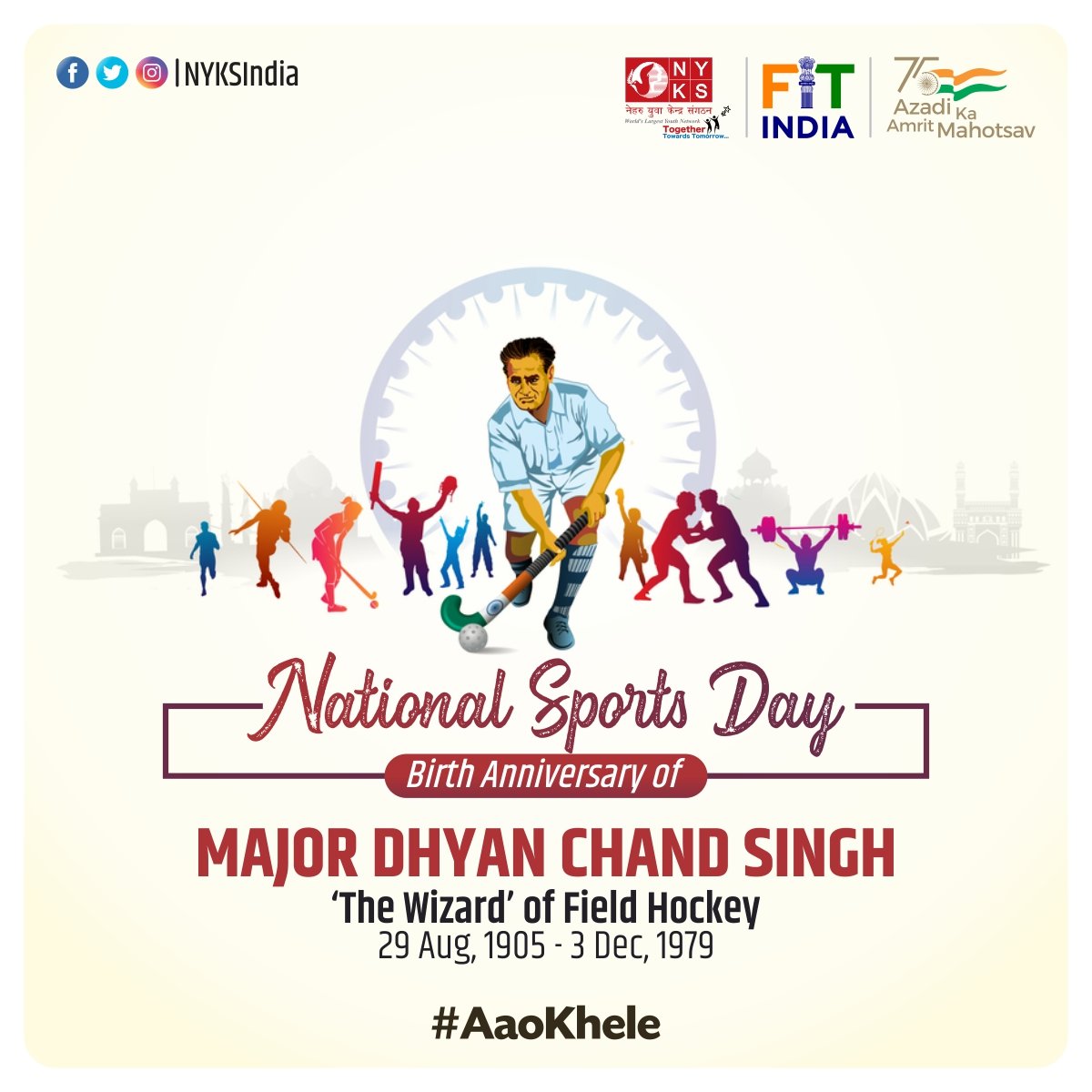 Hard days are the best because those are the days when champions are made. Happy National Sports Day! #NationalSportsDay2022 #AaoKhele #Sports4Unity #MajorDhyanChand #Sports #India #Hockey