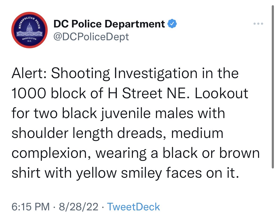 KatiePavlich's tweet photo. In their story about Washington Commanders running back Brian Robinson Jr. being shot tonight, the Washington Post took out the full description of the suspects. The DC police did not. https://t.co/nPwRdD7rey