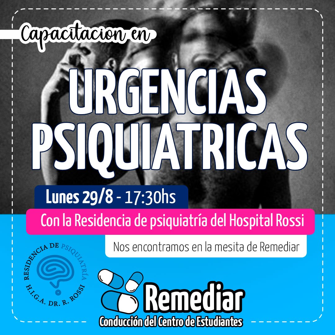 RemediarUNLP's tweet photo. Lxs invitamos a todxs a esta gran SEMANA DE FORMACIÓN que organizamos desde Remediar para ampliar nuestros conocimientos como futurxs profesionales de la salud 👩🏻‍⚕️💙 https://t.co/OaD4utUqVo