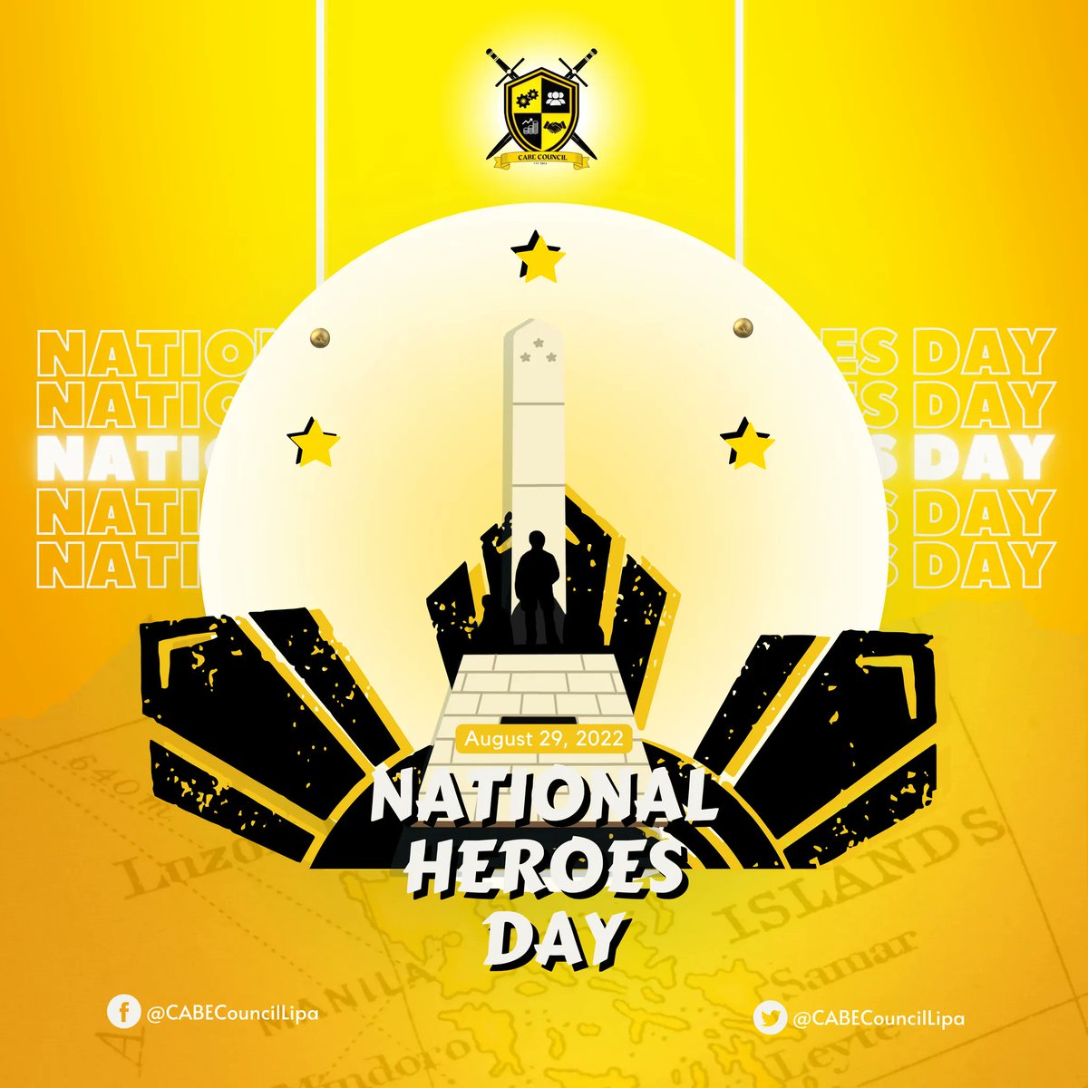 CabeCouncilLipa's tweet photo. In solidarity with the commemoration of those who have fought and served in defense our country, our home, let us honor every hero who contributed to make the great miracle of freedom. May we never forget the sacrifices that they endured.

Happy National Heroes Day, Warriors! https://t.co/9EHO1P6fLH