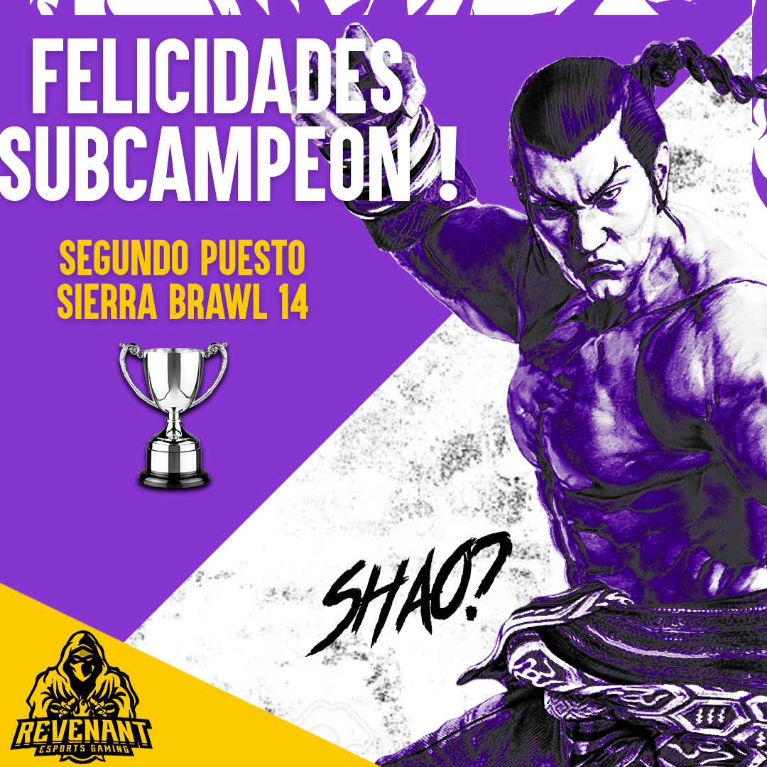 Felicidades <a href="/Shao_SCZ/">Kevin</a> 🇧🇴por el segundo puesto en el Torneo Sierra Brawl 14, hiciste un excelente trabajo y estamos muy contentos con tu performance y por mandarte una excelente gran final en el dia de hoy, a seguir entrenando💪
#VamosRevenant