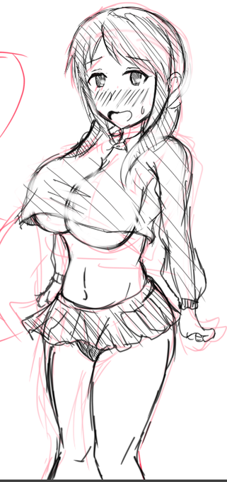 三船美優変態スモック部 というフレーズが寝起きによぎったのでザクッと描いてみる けっこうえろい 