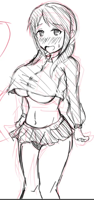 三船美優変態スモック部 というフレーズが寝起きによぎったのでザクッと描いてみる けっこうえろい 