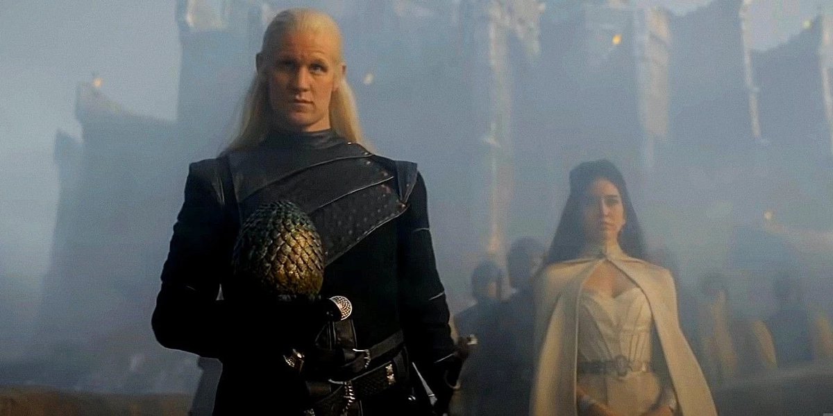 CultureCoreAcad's tweet photo. Daemon thought he was bout to do something til Rhaenyra pulled up and called tha bluff #HouseOfTheDragonHBO #HouseoftheDragon https://t.co/L97Avy2d2G