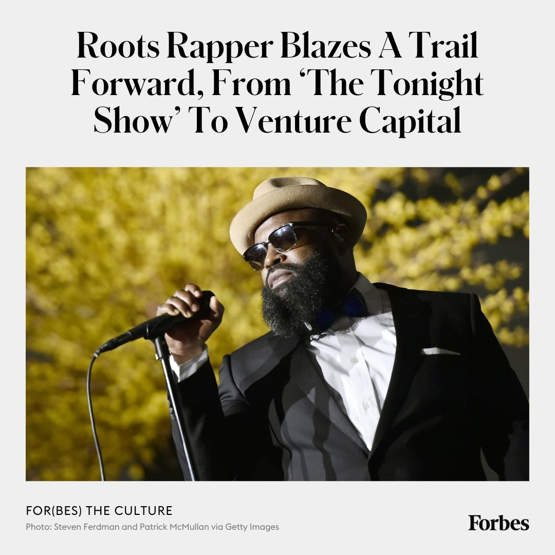 Forbes's tweet photo. Tariq Trotter, aka Black Thought, has performed in front of millions on The Tonight Show Starring Jimmy Fallon. Still, he said he felt butterflies when news dropped that he'd be joining venture capital firm Impellent Ventures as a general partner. https://t.co/exBsYieLBZ https://t.co/VGW232XmML