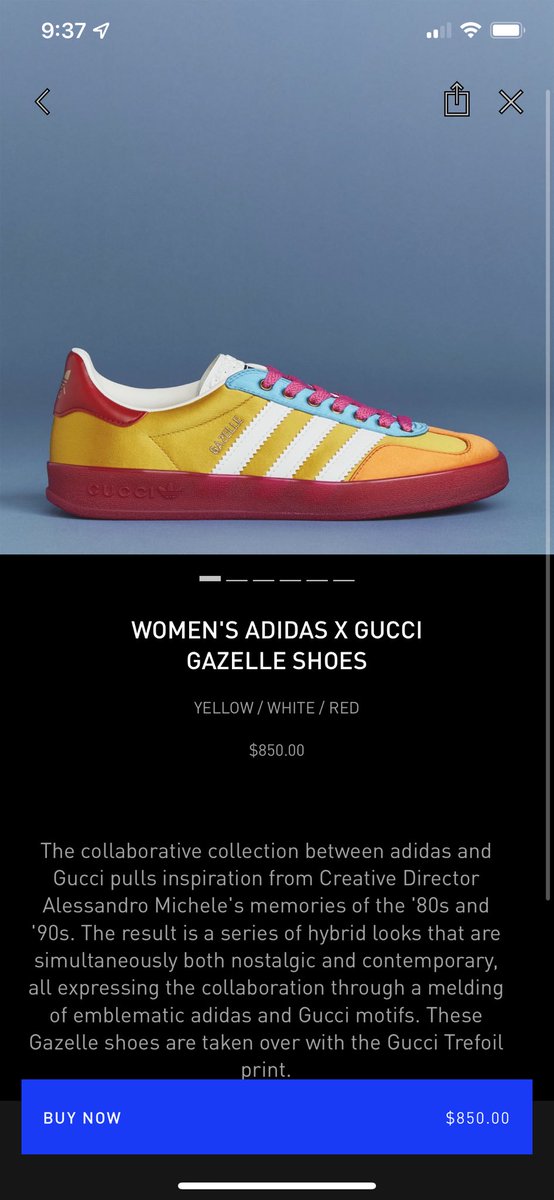 killorn's tweet photo. @adidasoriginals Purchase page won’t load for Gucci Gazelles on Confirmed app. Been trying since release on 8/25 - tech issue or shipment delay? https://t.co/xbbcAaMhSq