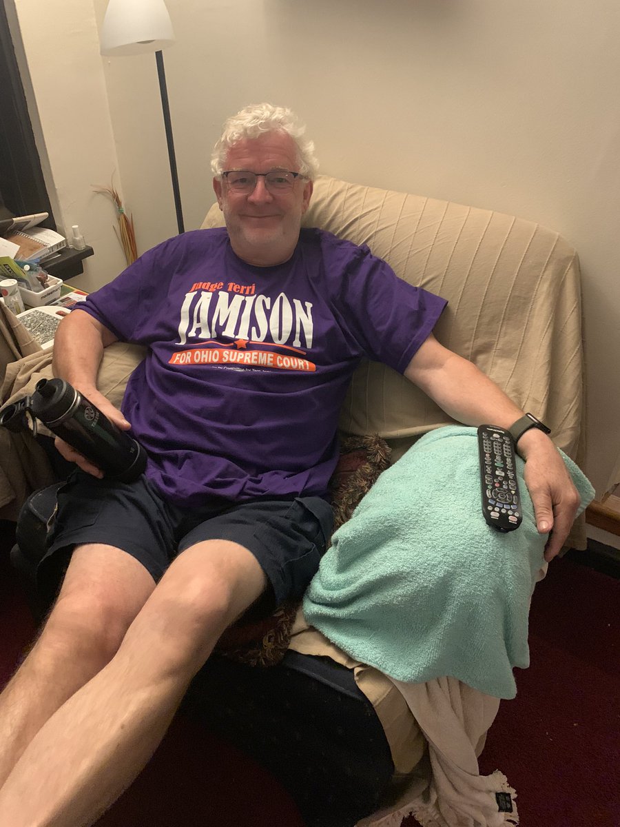 MillieVaughanOH's tweet photo. Dad relaxing in his new favorite T-shirt. https://t.co/HZDn3tWME4