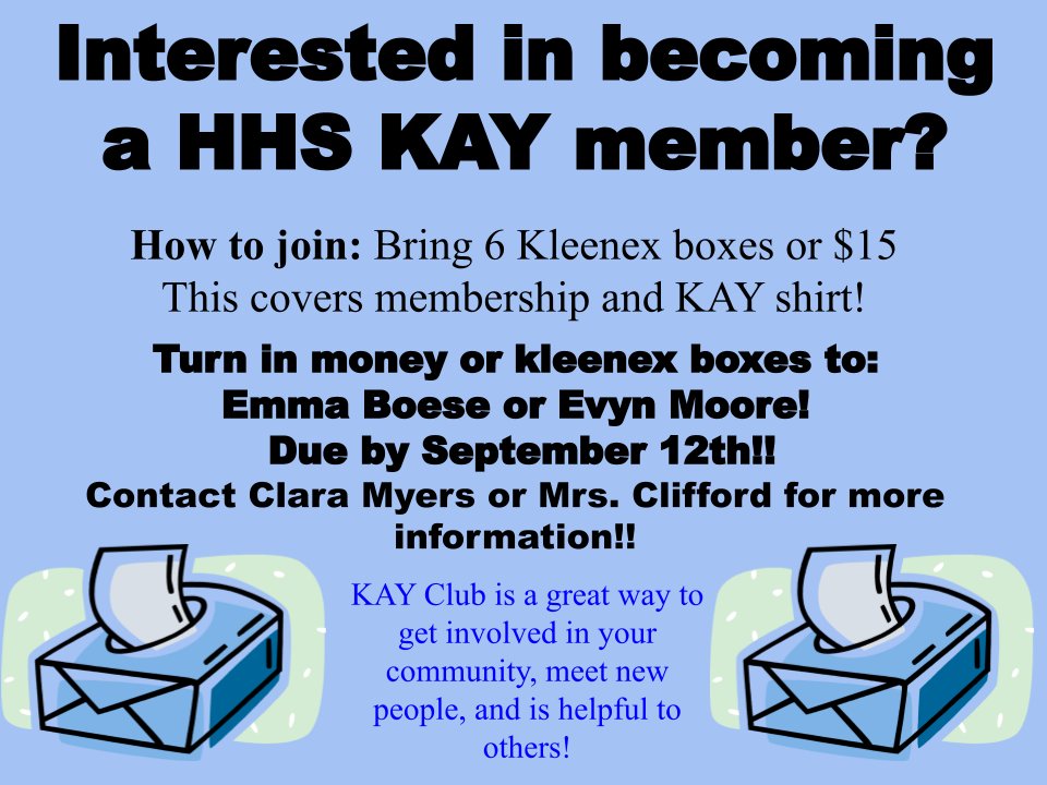 HHSKAYS's tweet photo. Don't forget to join HHS KAY!  @chad_baalman @Halstead_AD  @USD_440 https://t.co/8h84ICF3j3