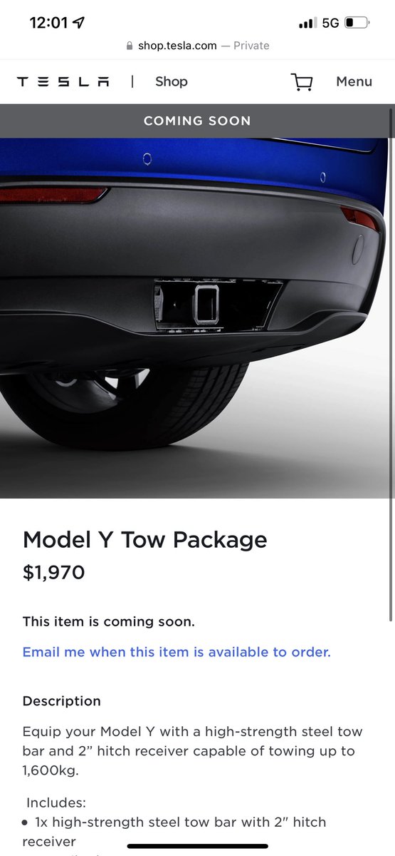 BREAKING:
#TeslaAustralia have added a tow package for the #ModelY to their website.
While it is not yet available to buy, the price is stated as $1970AUD and is capable of towing up to 1600kg.