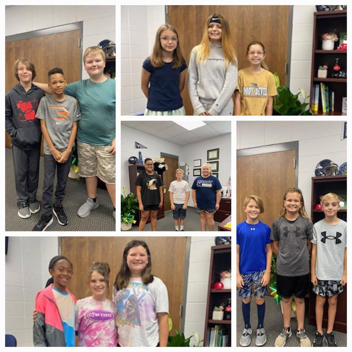 Thank you to Mrs. Byars's homeroom students - Cooper, Mattew, CJ, Sophie, Chandler, Hannah, Amos, Gavin, Trevon, Brookelynn, Rain, Avery, Ava, Kaleb, &amp; SJ for being our announcement/flag helpers last week! Next up, Mrs. Lowe's homeroom! #LeadersInTraining <a href="/sccboe/">St. Clair County Schools</a> <a href="/MoodyMiddleSch/">Moody Middle School</a>