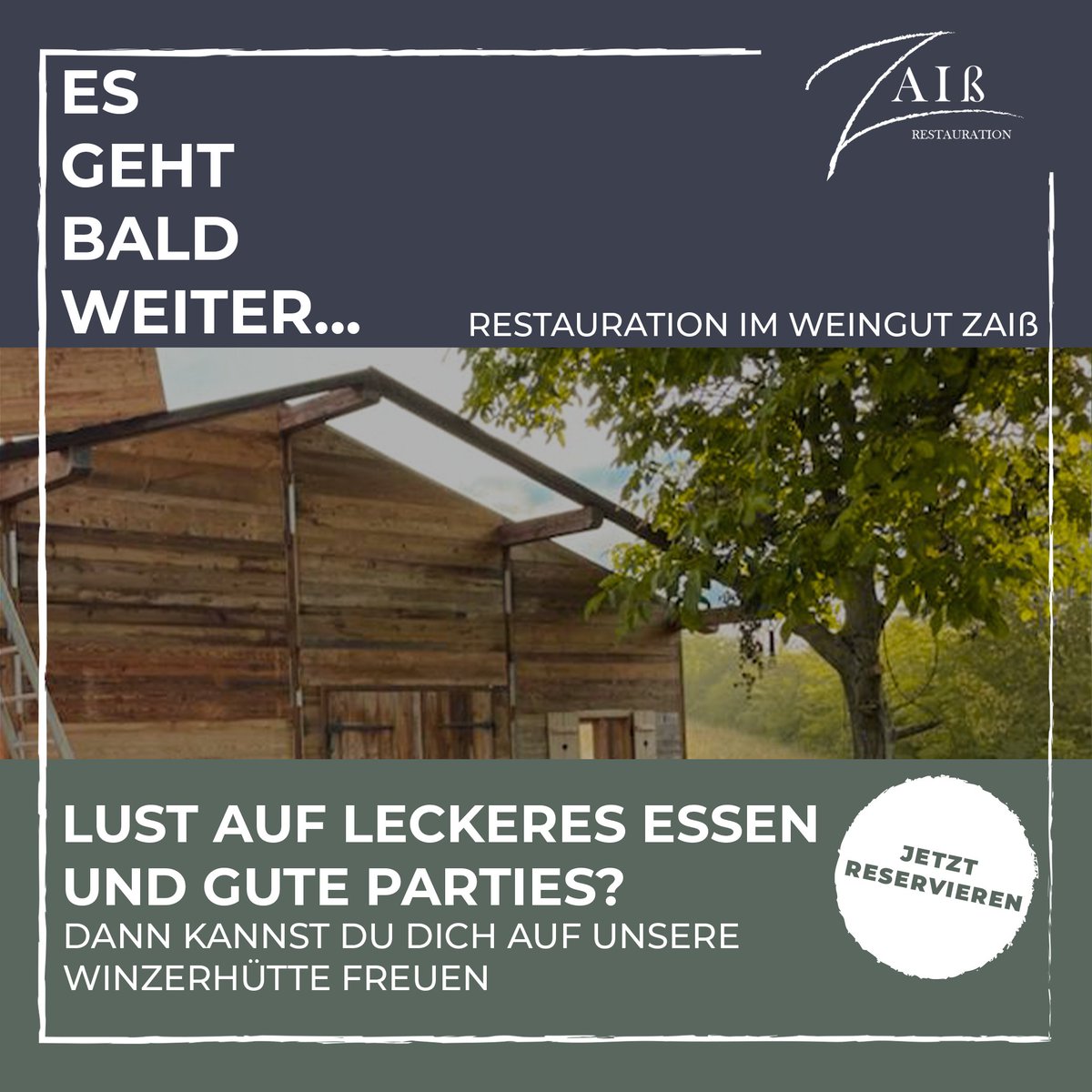 restaurationzaiss (@restaurantzaiss) on Twitter photo COMING SOON... 😍
Schon ganz bald könnt ihr bei uns leckeres und frisches regionales Essen genießen.😋
Reservierungen unter:
📞 +49 711 722 4919 0
✉️ reservierung@restauration-zaiss.de
#restaurationzaiss #restaurant #schwäbischeküche #essen #weingut
#comingsoon #schützingen COMING SOON... 😍
Schon ganz bald könnt ihr bei uns leckeres und frisches regionales Essen genießen.😋
Reservierungen unter:
📞 +49 711 722 4919 0
✉️ reservierung@restauration-zaiss.de
#restaurationzaiss #restaurant #schwäbischeküche #essen #weingut
#comingsoon #schützingen