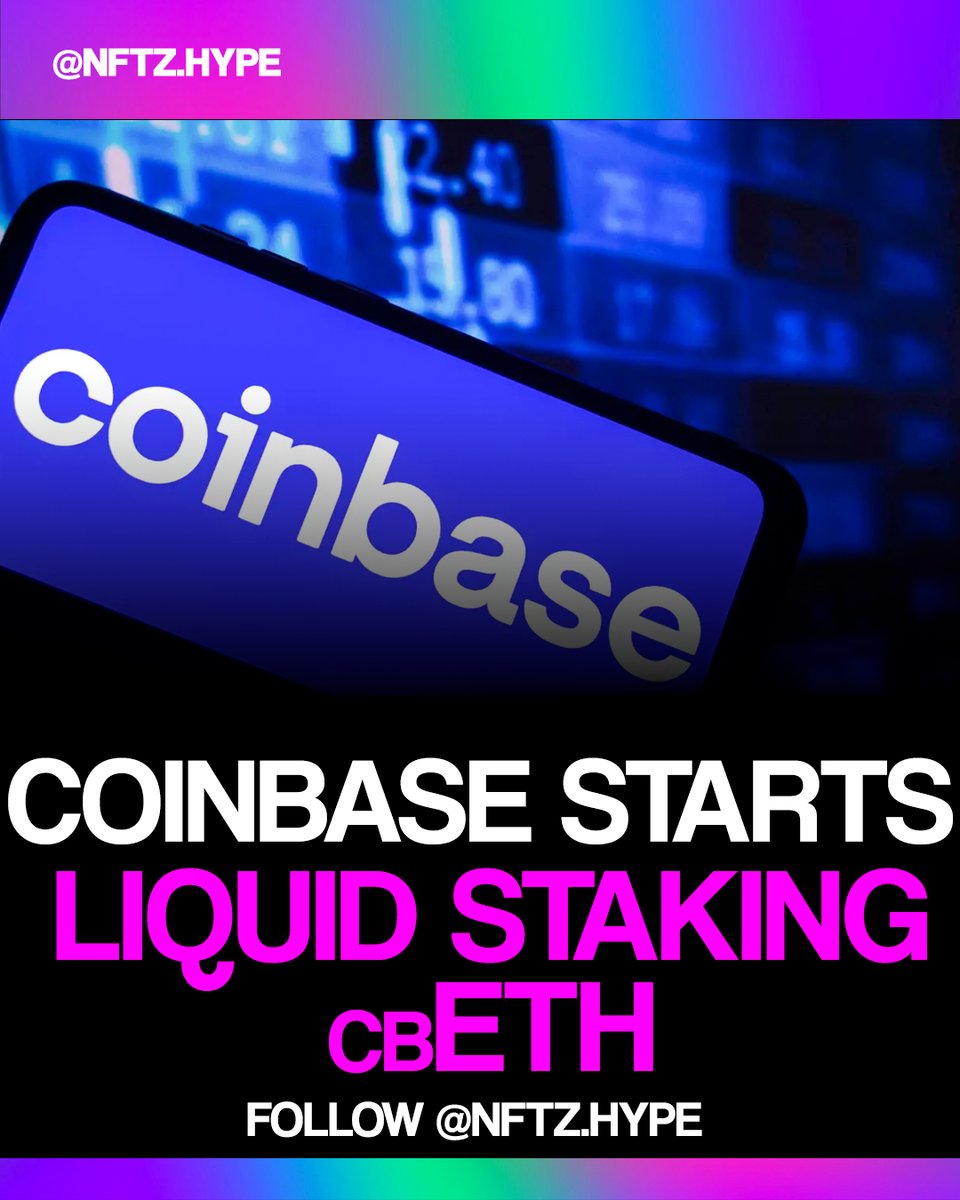 HypedNftz's tweet photo. 🧵 @coinbase (COIN) will offer its own liquid staking token, called Coinbase Wrapped Staked ETH (cbETH), ahead of the Ethereum blockchain’s Merge in September, the crypto exchange said in a tweet Wednesday. 🪙 https://t.co/lsD3mqCCoQ