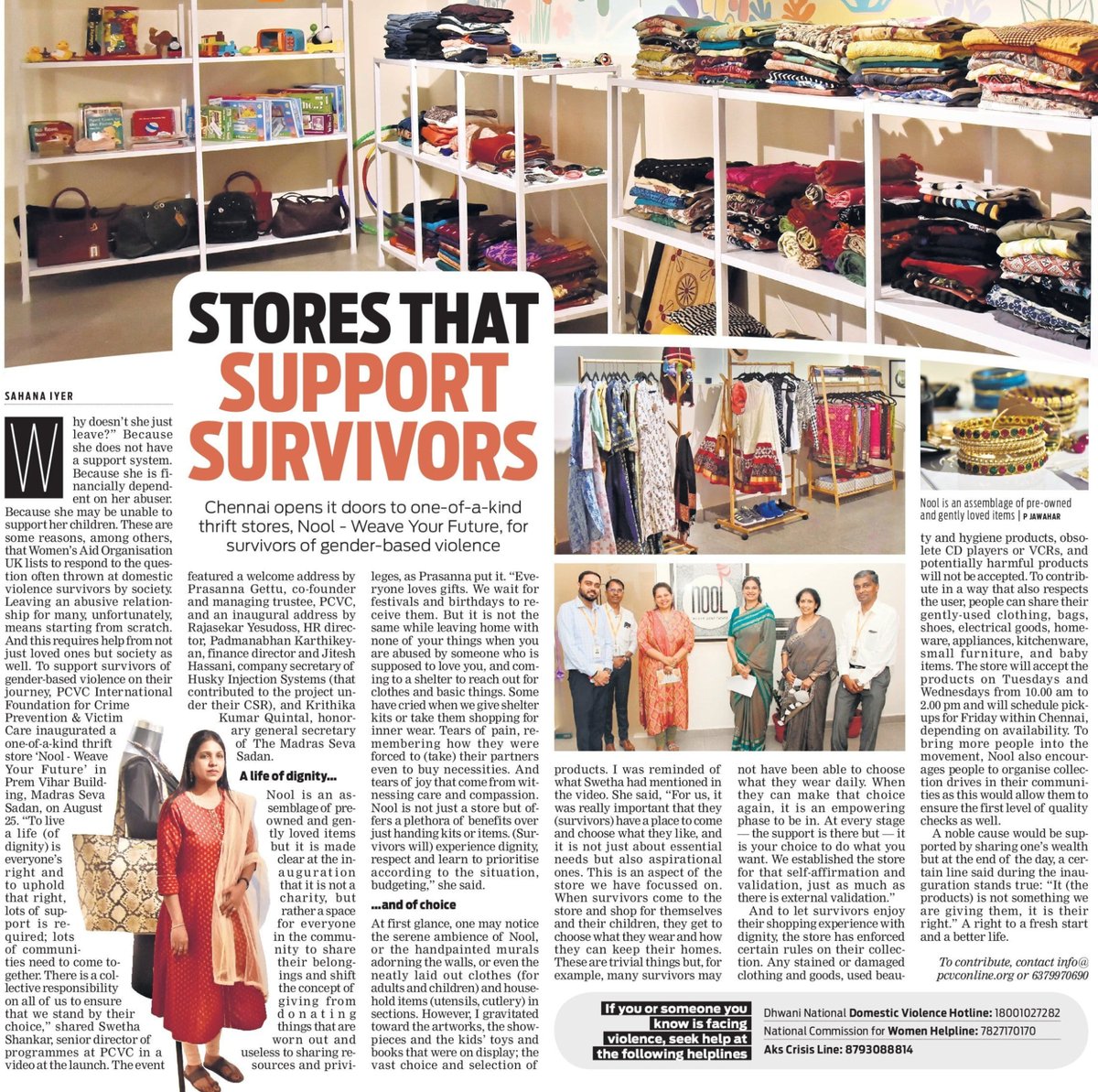 <a href="/pcvc2000/">PCVC</a> launched a one-of-a-kind #thrift store to support #survivors of gender-based #DomesticAbuse, at Prem Vihar, Madras Seva Sadan.
<a href="/NewIndianXpress/">The New Indian Express</a> <a href="/xpresstn/">TNIE Tamil Nadu</a> <a href="/SahanaIyer5/">Sahana Iyer</a> 
#Chennai #Tamilnadu #shopping 

Read here: bit.ly/3CMfscW