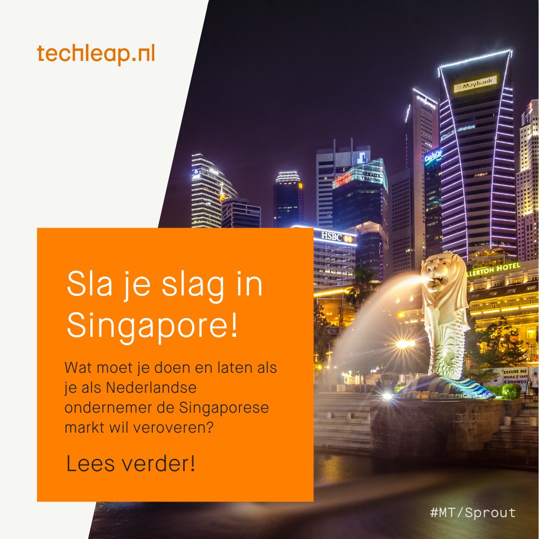 🇸🇬 Voor Nederlandse ondernemers die de Zuidoost-Aziatische markt willen veroveren kan Singapore een interessante ‘stepping stone’ zijn.

Wat moet je doen en laten als je als NLse ondernemer de Singaporese markt wil veroveren? 

Lees onze tips 👉 hubs.li/Q01kpsJ10