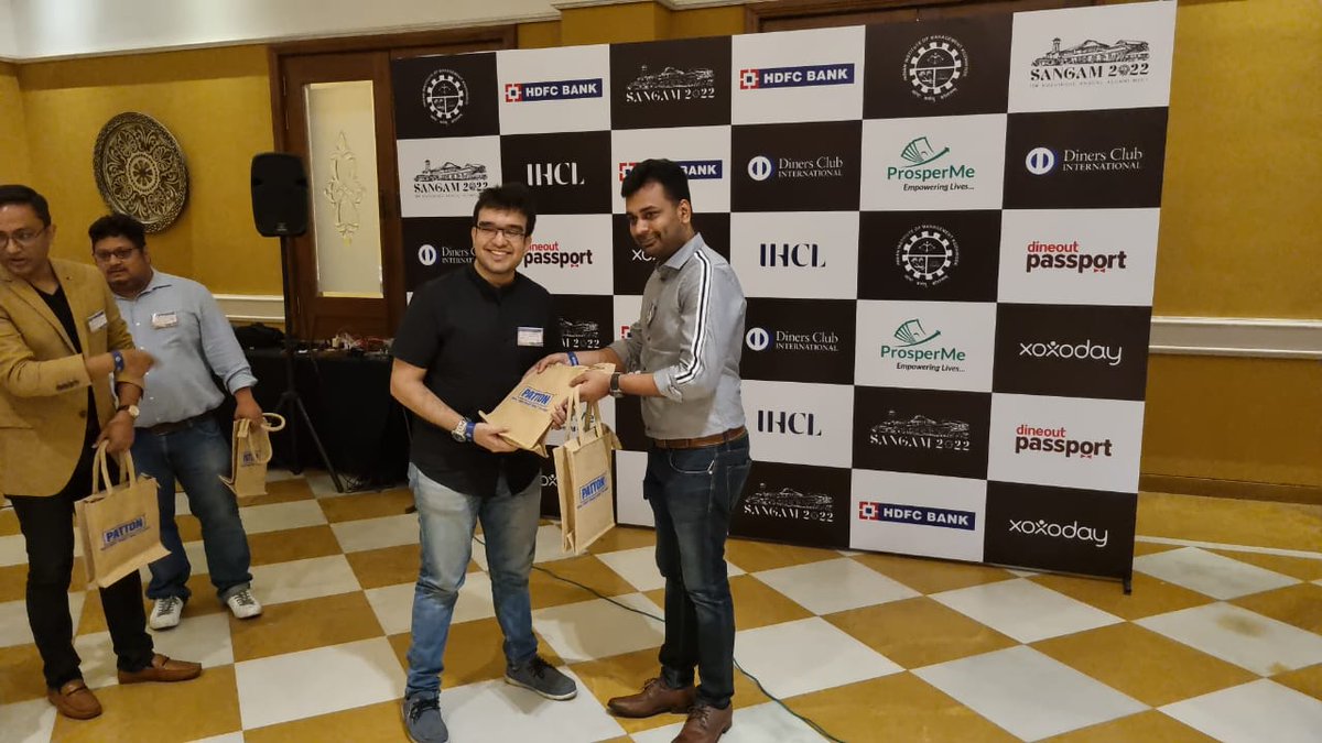 Patton_IntLtd's tweet photo. #PattonGroup is happy to have been a gift partner, including a #CafeICanFlyy gift voucher, at Sangam 2022 - the #IIMKozhikode alumni meet hosted by the #IIMKozhikodeAlumniAssociation at #TajRajkutir #Kolkata. https://t.co/gLSugrKMYV