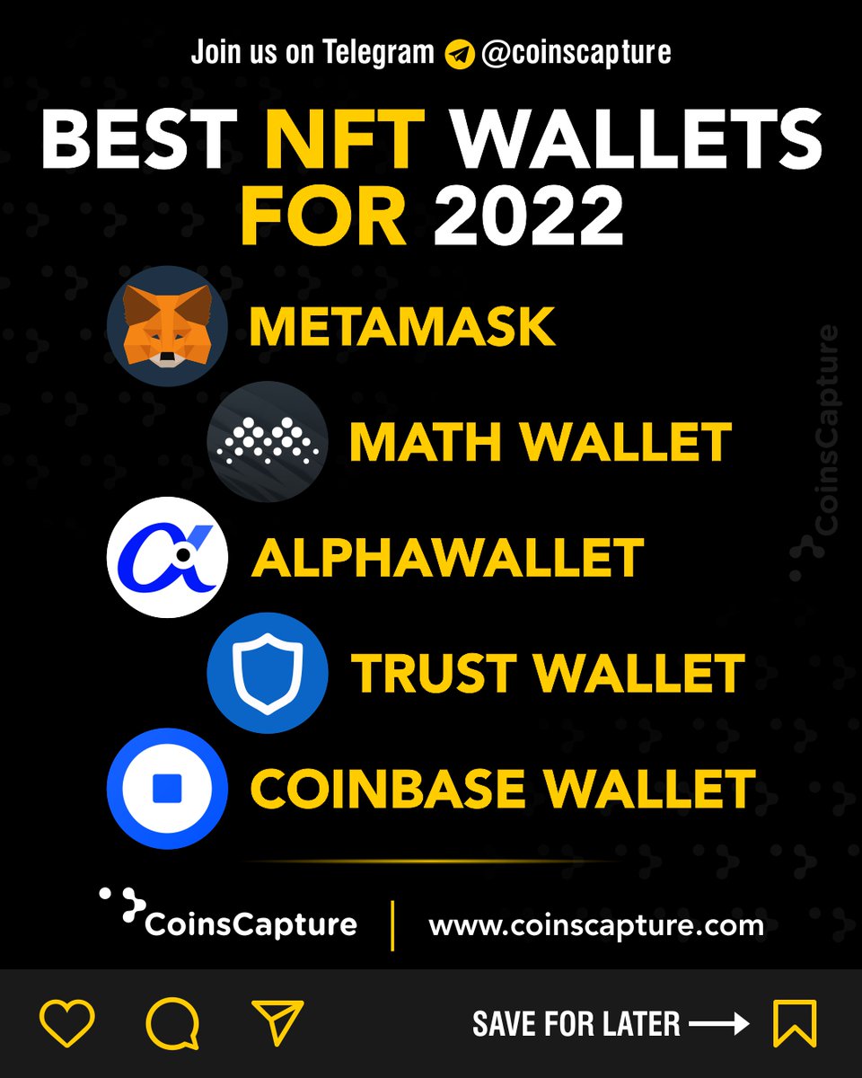 CoinsCapture's tweet image. Best NFT wallets for 2022

#Metamask #Mathwallet #Alphawallet #trustwallet #Coinbasewallet #Cryptowallet #cryptocurrencywallet #Cryptoholders #Cryptocommunity #Cryptocommunity #Cryptoinvestor #Cryptotraders #Cryptouserwallet #Cryptoupdate #Cryptocurrencyupdate #Coinscapture