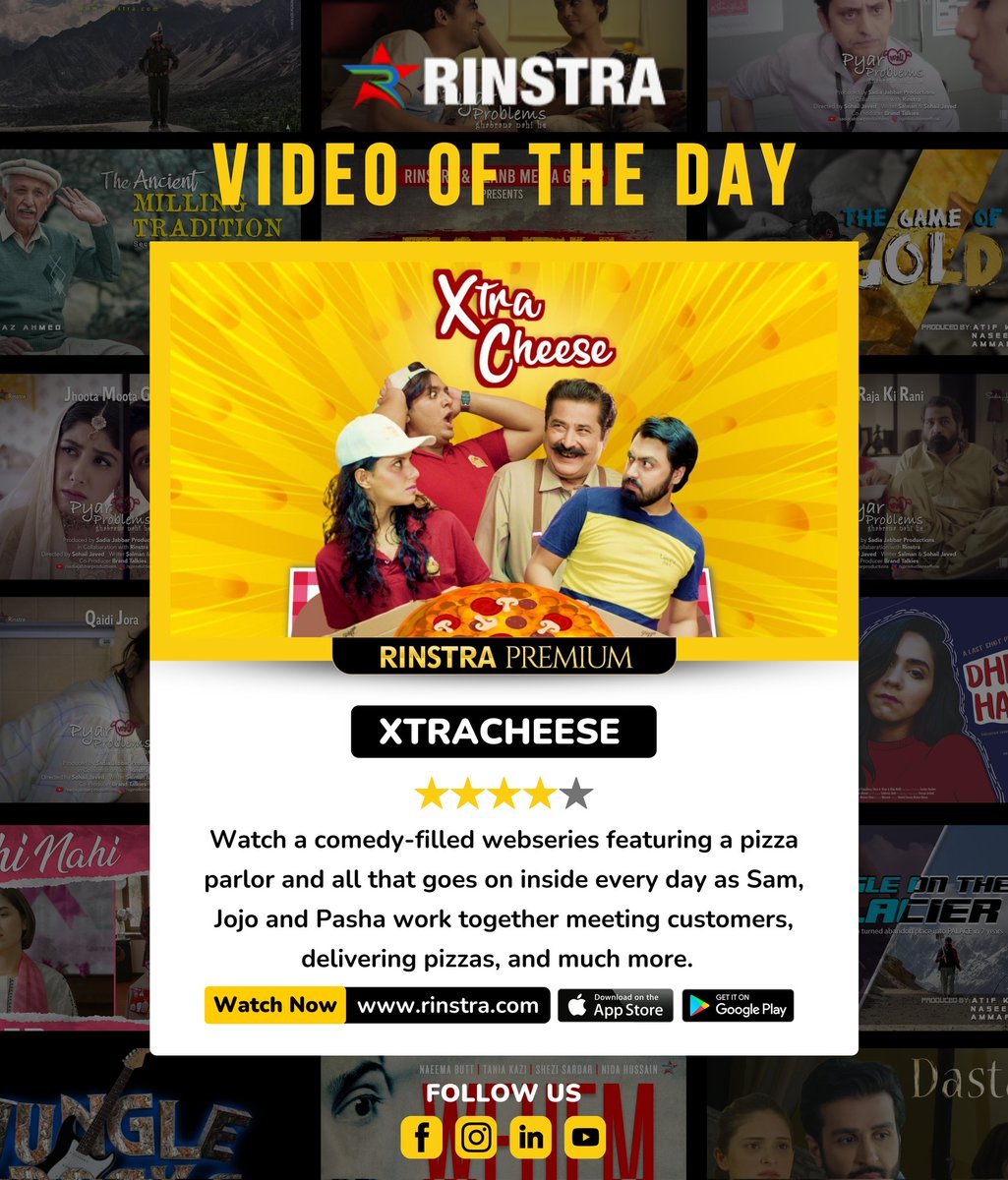 iRINSTRA's tweet photo. Watch XtraCheese,🍕 presented by https://t.co/JiOyf9ryWD and Morango Films. A #comedyfilled #Webseries

Watch Now ▶️ https://t.co/Zr1XP0gRvx

Play Store: https://t.co/yH9ck3NOcQ
Apple Store: https://t.co/XgVhFhvzPc

#Rinstra #comedycontent #digitalcontentcreators #VideoOfTheDay https://t.co/pljAIGk4WT