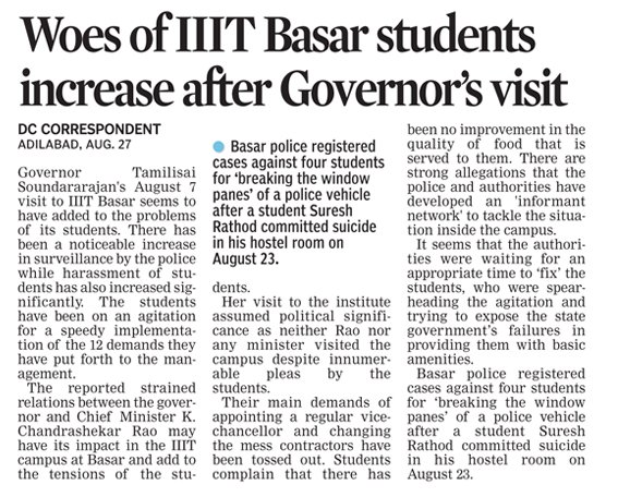srinivaspillal's tweet photo. Present status of #BasarIIIT: @DrTamilisaiGuv @sgc_rguktb @TelanganaGuv https://t.co/tAo2vvUbQE