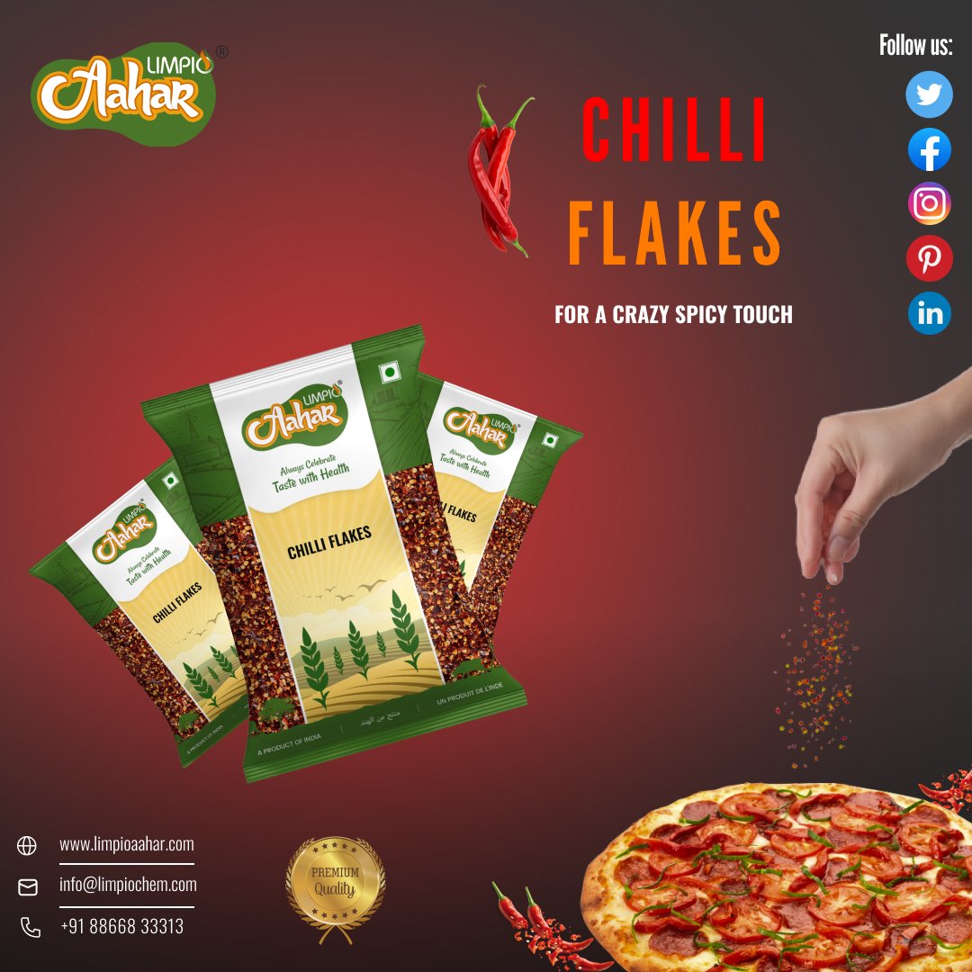 limpioaahar's tweet photo. Chilli Flakes
-
For a Crazy Spicy Touch
#aahar #limpio #limpioaahar #BaldhaExport #indianglossary #spices #pulses #dryfruit #healthy #fresh #chilliflakes #chili #crazy #spicy #touch #redchilliflakes #capsicum #cooking #spicesexporter #powderspices #instagood #foodie #foodporn https://t.co/A8GPpVCL3o