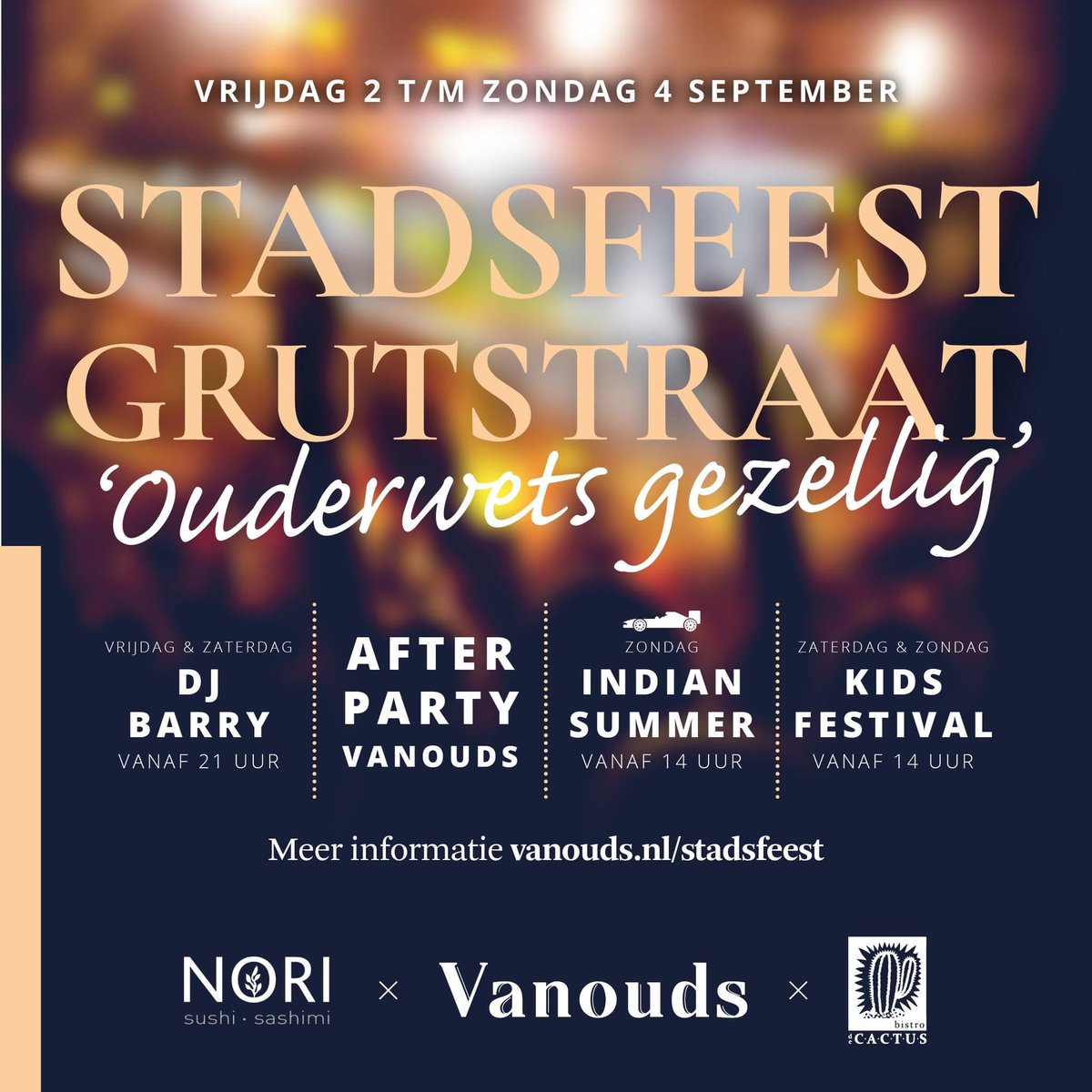 BistroDeCactus's tweet photo. Aankomend weekend! 🥳 #stadsfeest #grutstraat #doetinchem #Nori #Vanouds #Cactus #feestje #gezelligheid https://t.co/oESwe6bevA