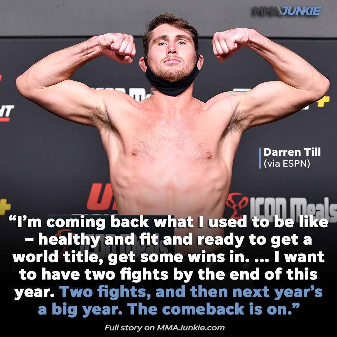 MMAJunkie's tweet photo. Darren Till aims to fight twice in the next four months and get his career back on track.

Full story: https://t.co/Qmp15eoQKV https://t.co/0hmqJochYs