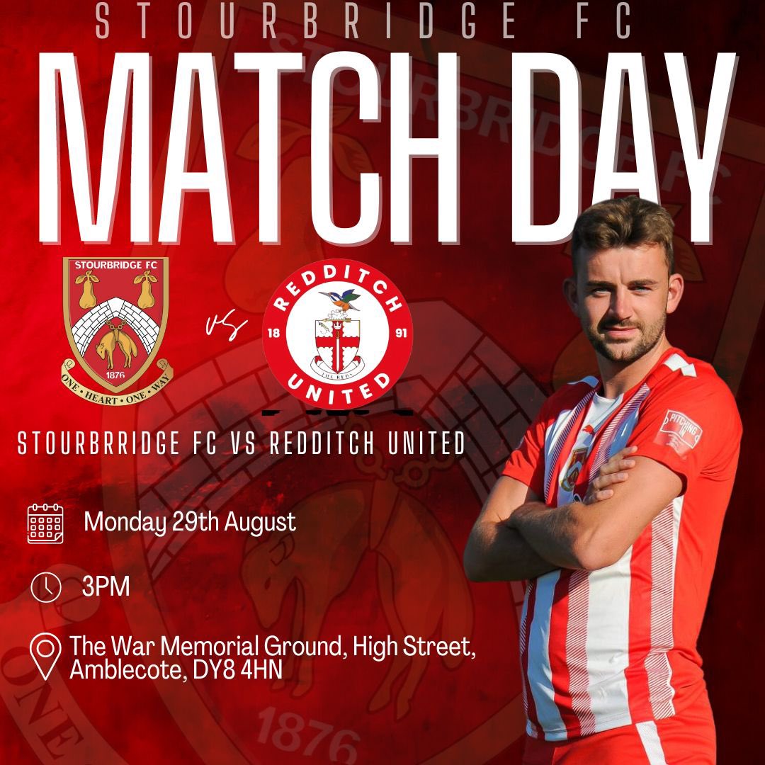 🔴 It’s Matchday! ⚪️

It’s two games in three days as we welcome <a href="/RedditchUtd/">Redditch United</a> to the War Memorial Ground this afternoon for our bank holiday fixture!

Tickets are still on sale from the ticket portal or you can buy them from the ticket office later on (excluding junior tickets)