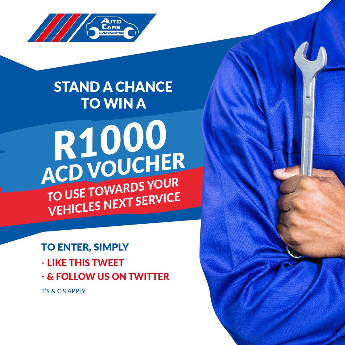 sa_acd's tweet photo. WIN a R1000 in-store ACD voucher! 🚗
To enter follow the steps below.
Winner will be announced on 26 September 2022.
WIN with ACD!🏆
T's and C's apply.
#motus #acd https://t.co/a570Qn9U5K