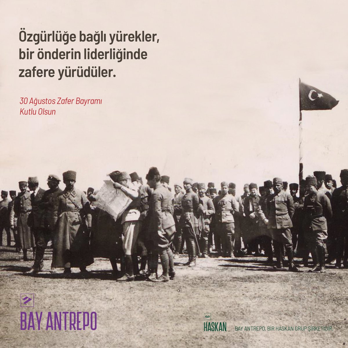 Özgürlüğe bağlı yürekler, bir önderin liderliğinde zafere yürüdüler.
30 Ağustos Zafer Bayramı Kutlu Olsun.

#Haskan #BayAntrepo #30AğustosZaferBayramı #ZaferBayramı