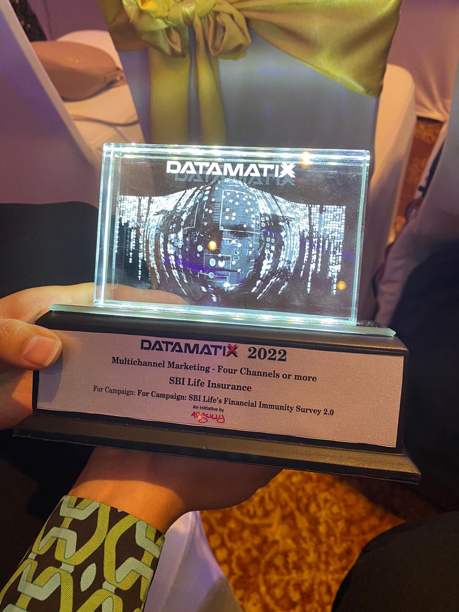 AdfactorsPR's tweet photo. Congratulations to the team for bringing home Silver in Multichannel Marketing at #Datamatix2022 for @SBILife 's Financial Immunity Survey 2.0 campaign!
#AdfactorsPR #Datamatix #MultiChannelMarketing https://t.co/ZWpKtLVrHI
