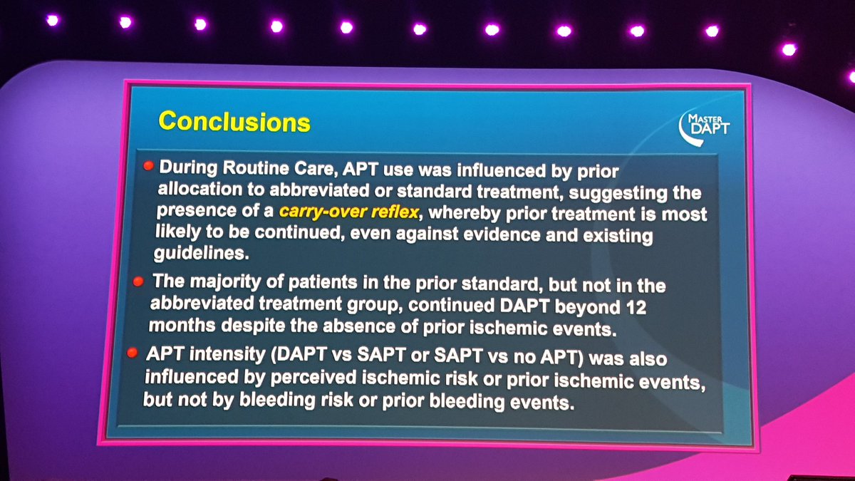 JustKrrish's tweet photo. @vlgmrc @CERC_CRO @mc_morice #MASTERDAPT 15 month data are out and showed consistency with12 month data showing no increase in NACE and MACE but reduction in bleeding with 1 month DAPT in HBR patients @escardio https://t.co/OsrBEgkRAb