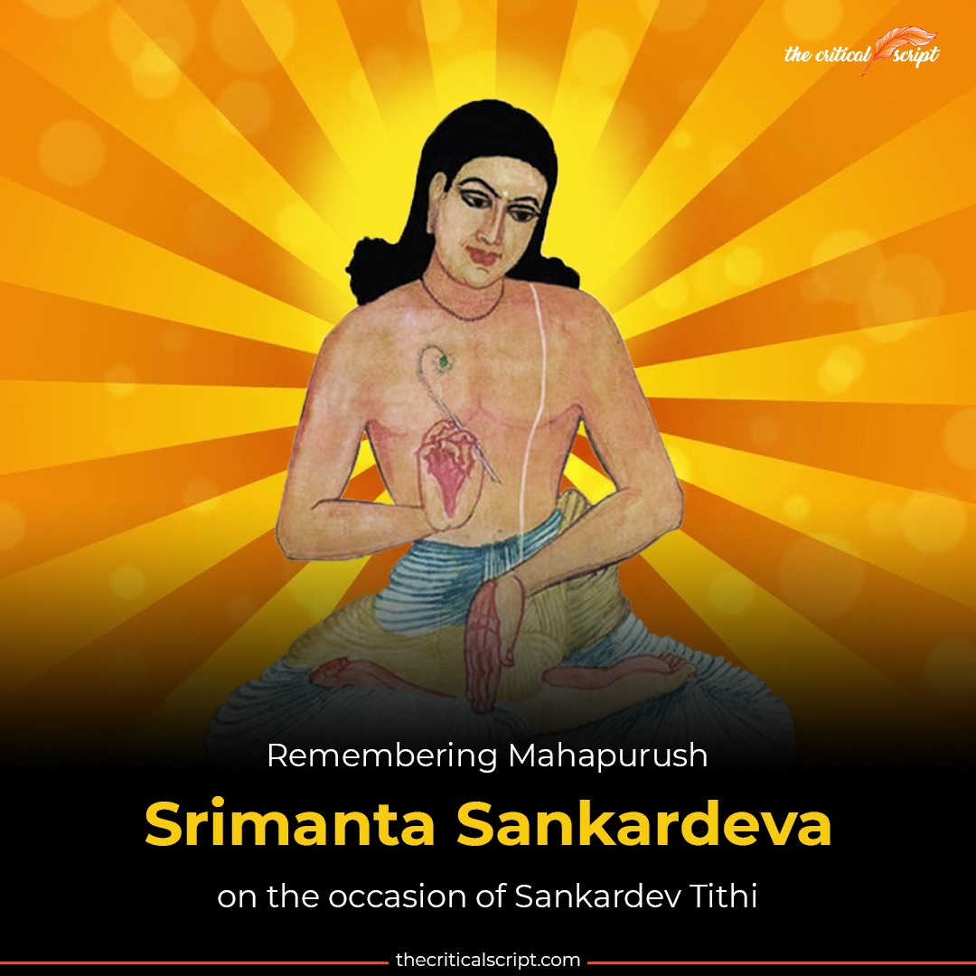 ScriptCritical's tweet photo. Prayers and salutations on the #tithiofMahapurusha Srimanta Sankardev. The great Assamese saint-scholar and polymath, poet, &amp; founder of Ekasarana. Dharma, Borgeet, Sattriya etc. Wishing peace and happiness to all on this day as we remember the great Mahapurush. https://t.co/epjXU26L6f