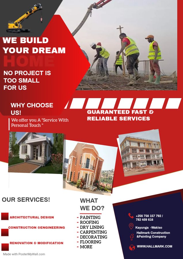 HallmarkCo_Ltd's tweet photo. We guarantee you fast and reliable services for all different projects of your choice ๐ค
It's "Service With A Personal Touch "
#Hallmarkconstruction
#constructioncompany
#constructionindustry
#constructionsite
#sitework https://t.co/iaiPxtiom7