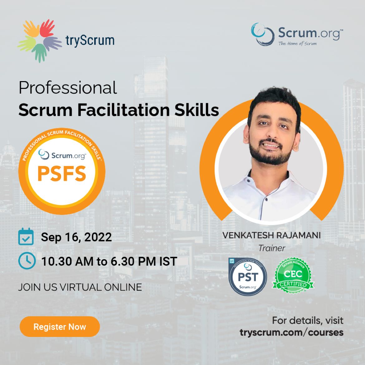 try_Scrum's tweet photo. In this one-day skills-building course, participants will learn how to become better facilitators to create better interactions with their Scrum Teams, stakeholders and customers. They will learn how to adapt facilitation as a stance and enable the Scrum Values. https://t.co/4NaUCZVI8r