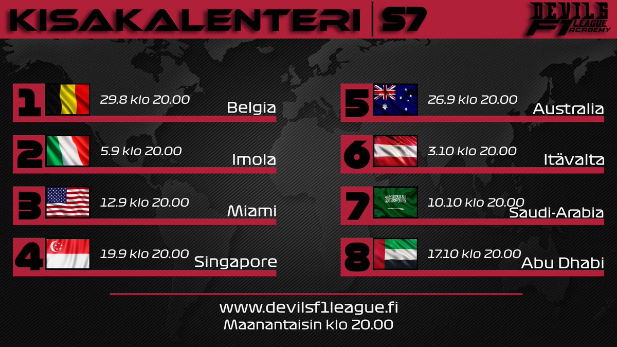 DevilsF1League1's tweet photo. Tänään aloitellaan kausi 7 akatemian merkeissä! 
Klo 20.00 starttaa aika-ajot, be there!

https://t.co/TXgAvnuqzc
https://t.co/8err9NRD0I https://t.co/iRKeJlS2Lg