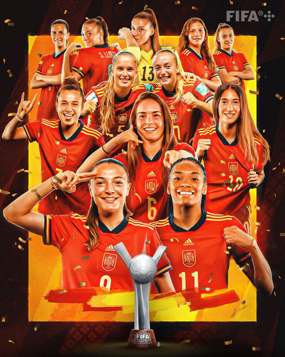 Cotif's tweet photo. 😱 ¡𝗖𝗔𝗠𝗣𝗘𝗢𝗡𝗔𝗦 𝗗𝗘𝗟 𝗠𝗨𝗡𝗗𝗢! 😱
🏆 La @SEFutbolFem Sub-20 🇪🇸 se impone por 3-1 a Japón 🇯🇵 y se cuelga el oro 🥇 en el #U20WWC de Costa Rica.
🥳 ¡E N H O RA B U E NA, E Q U I P A Z O! 🥳
✍️🏻 Especial mención a @asun_ms9 y @PedroLopzRamos, campeones del #COTIF2019 😁 https://t.co/XVddTW8rrB