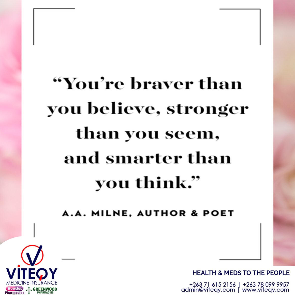 viteqy's tweet photo. "You are braver than you believe, stronger than you seem, and smarter than you think"
HAPPY MONDAY
#mondaymotivation #NoShortfalls #NoAgeLimits
#medicineinsurance #acutemedication
#ChronicMedication #hospitalisation #maternity
#optician #dentistry #covidmedication #pharmacy https://t.co/mVWm8lfJvF
