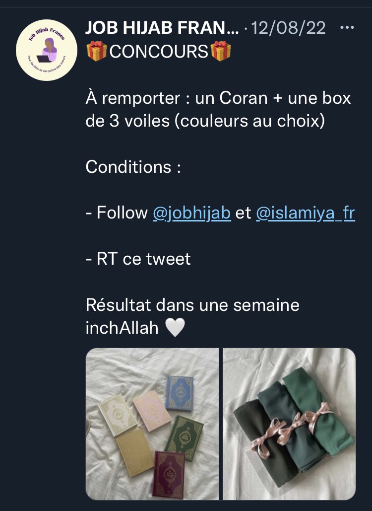 nmq_noor's tweet photo. #JobHijab Un prétexte pour la promotion de l’idéologie #salafiste par Yasmine et Hanya : concours pour gagner #Coran et #voile, dons de #hijab #légiféré , #khimar , soutien #converties, livres #radicaux #AnNawawi , #AlAlbani , imam #Shafii #, #pieux #prédécesseurs … 👇 https://t.co/5rOVLbYLSq